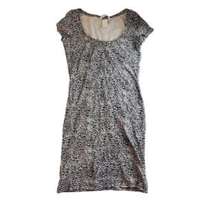 H & M Basic xs black/ white knee length short sleeve dress